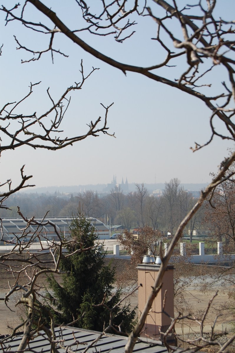 Prague City center in the distance