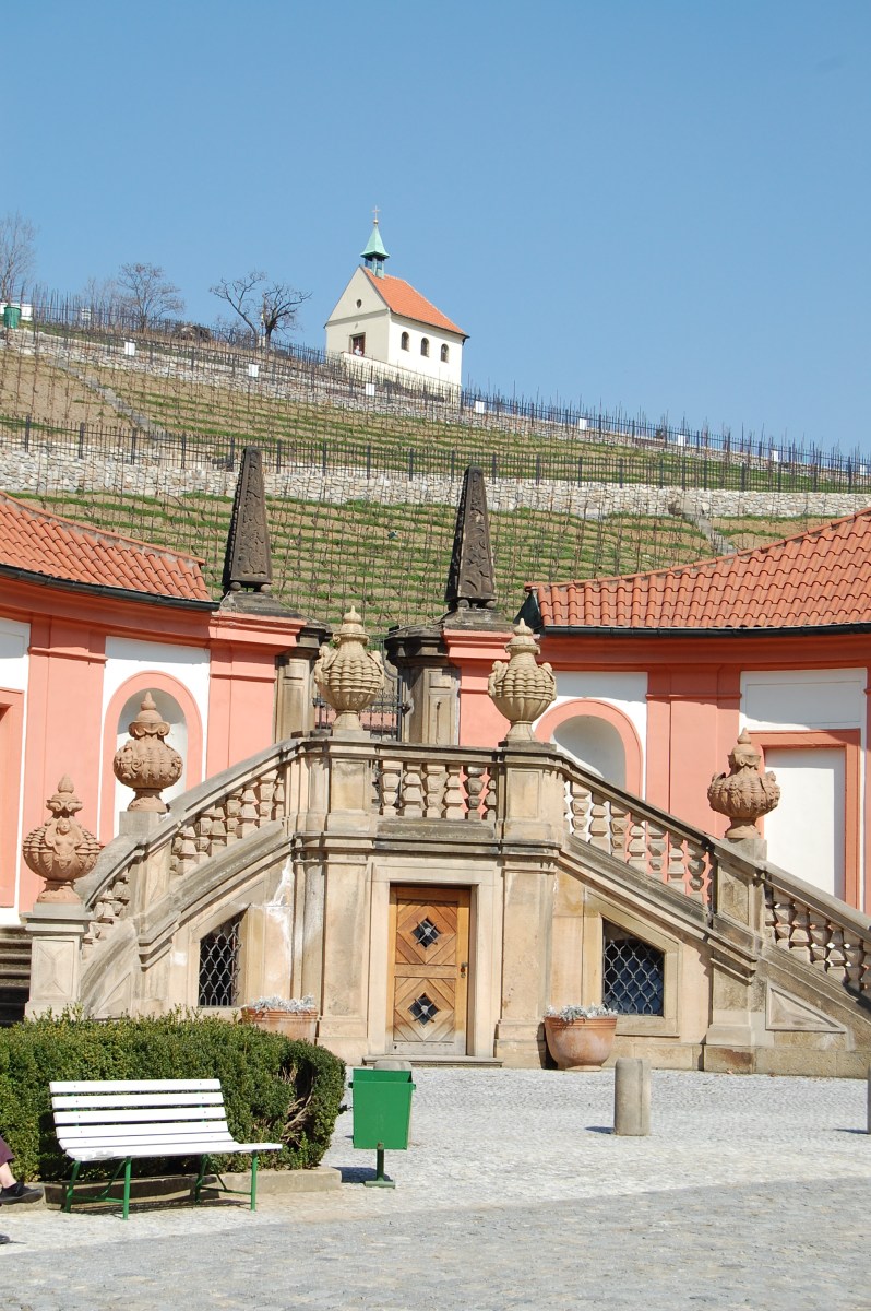 Troja castle: vineyards in the background
